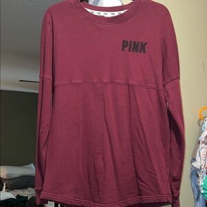 Aztec PINK Victoria's Secret Burgundy Crew Neck Sweater